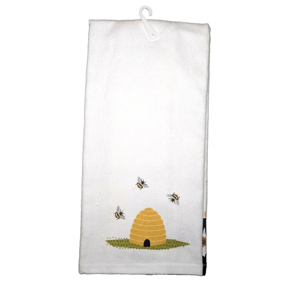 BEE KIND Kitchen Towels 2-pc Honeybee Gnome & Daisy Kay Dee Designs Gift